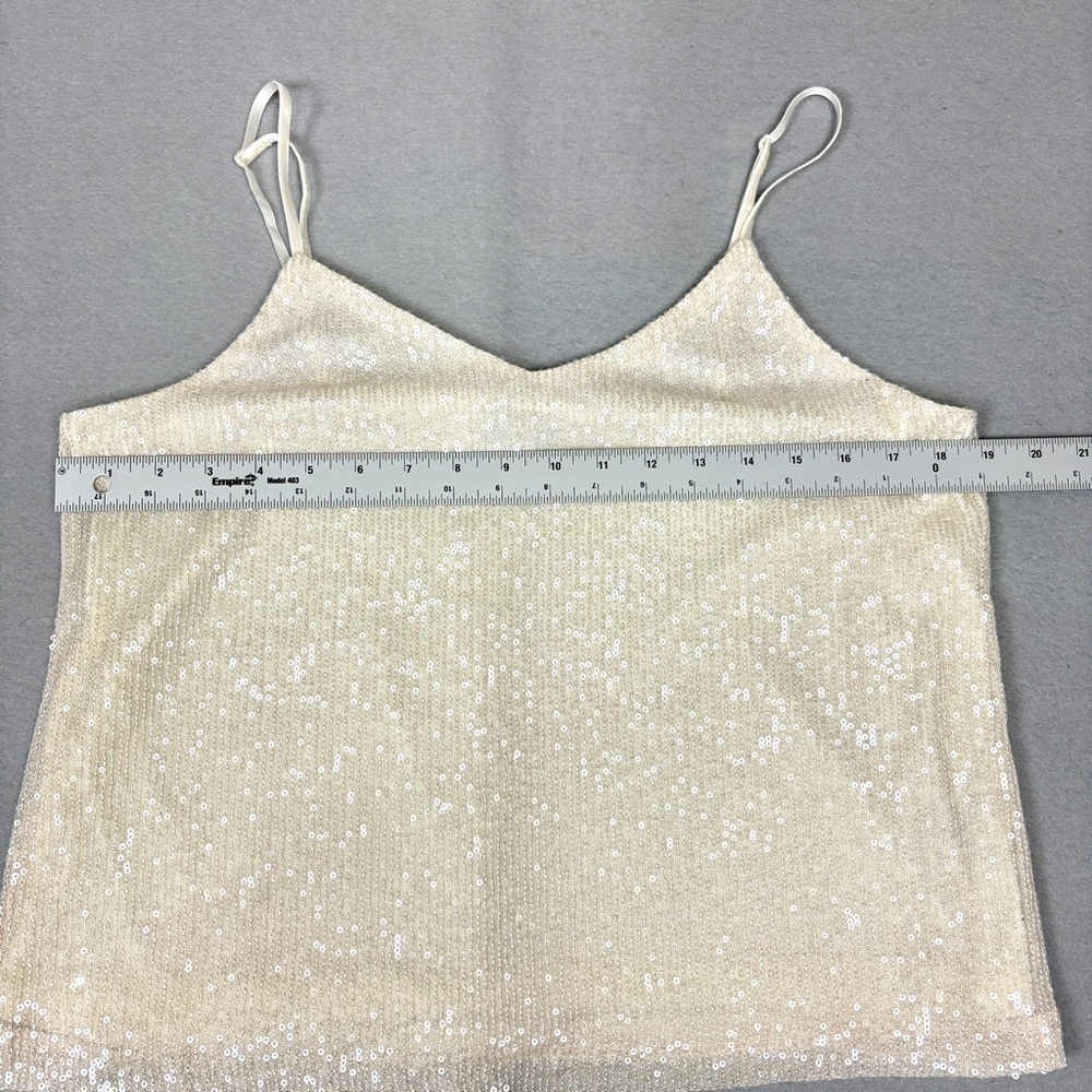 Steve Madden Champagne Sequin Camisole Tank Top Women’s XL Party Holiday - Picture 4 of 8
